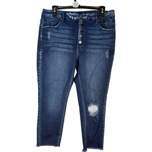 Womens High-Waisted Distressed Denim Jeans Size 15/31